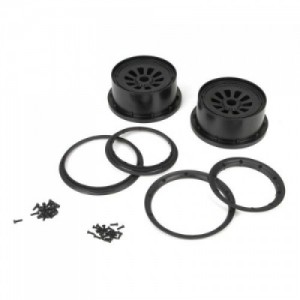 [TEAM LOSI] 1/5 Wheel and Beadlock Set 4.75, 24mm Hex, Black (2): 5IVE-T