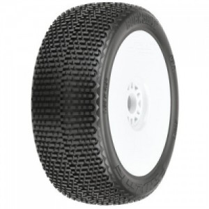[PROLINE-RACING] 1/8 Buck Shot M3 Front/Rear Buggy Tires Mounted 17mm White (2)