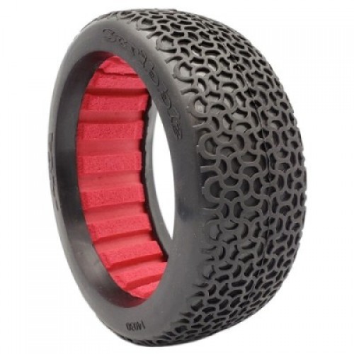 �˾���ũ AKA14030QR [AKA] 1/8 Buggy Scribble Super Soft Longwear Tires with Red Inserts (2)