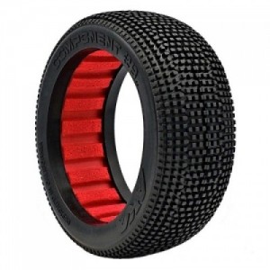 [AKA] 2AB Tire with Red Inserts, Supersoft LW (2): 1/8 Buggy