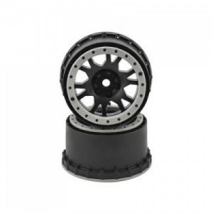 [PROLINE-RACING] 2763-03 Pro-Line X-MAXX Impulse Pro-Loc Wheels (Black w/Stone Gray Rings) (2)