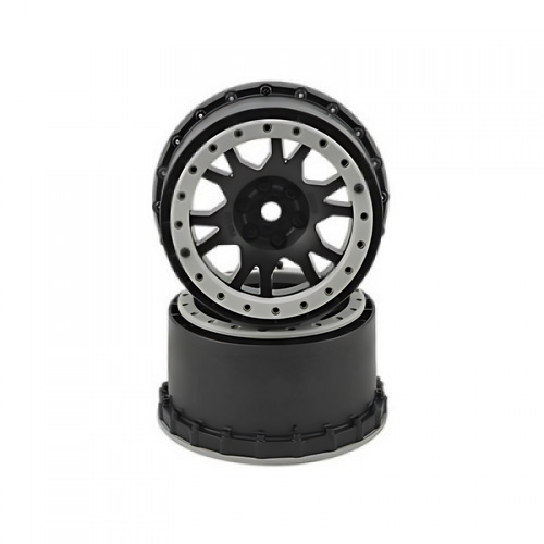 �˾���ũ PRO276303 [PROLINE-RACING] 2763-03 Pro-Line X-MAXX Impulse Pro-Loc Wheels (Black w/Stone Gray Rings) (2)
