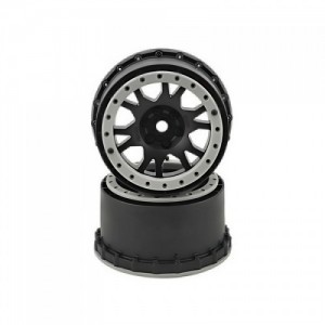 [PROLINE-RACING] 2763-03 Pro-Line X-MAXX Impulse Pro-Loc Wheels (Black w/Stone Gray Rings) (2)