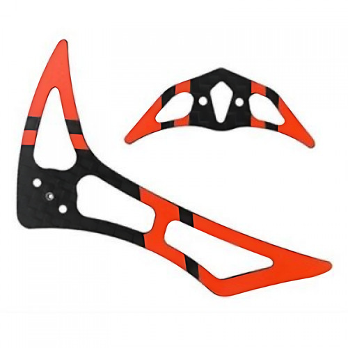 �˾���ũ 200SRX854-BR CNC CF Tail Fin Set (Black-Red) - Blade 200SRX