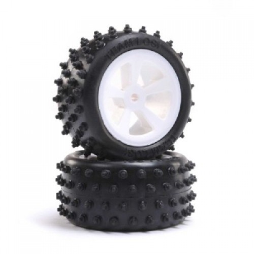 �˾���ũ LOS41024 [TEAM LOSI] 4 Row Rear Tires, Mounted, White (2): Mini JRX2