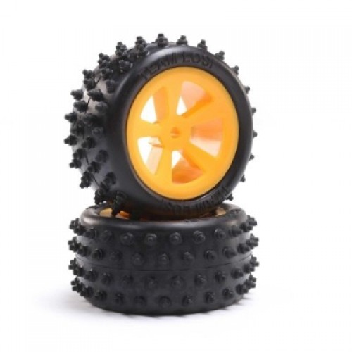 �˾���ũ LOS41022 [TEAM LOSI] 4 Row Rear Tires, Mounted, Orange (2): Mini JRX2