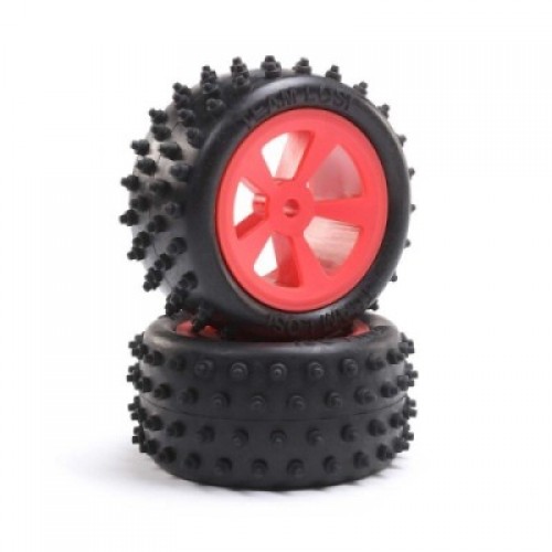 �˾���ũ LOS41023 [TEAM LOSI] 4 Row Rear Tires, Mounted, Red (2): Mini JRX2