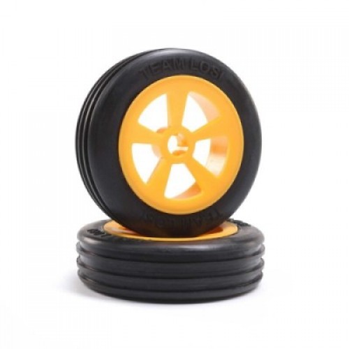 [�˾���ũ] LOS41019 [TEAM LOSI] Rib Front Tires, Mounted, Orange (2): Mini JRX2