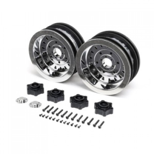 �˾���ũ LOS44005 [TEAM LOSI] D&D Mega Truck Wheel, Chrome (2): LMT Mega