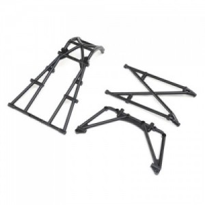 [TEAM LOSI] Rear Cage & Hoop Bar, Black: LMT Mega