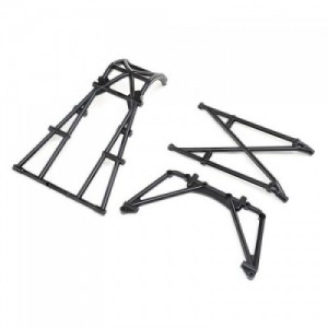 [TEAM LOSI] Rear Cage & Hoop Bar, Black: LMT Mega
