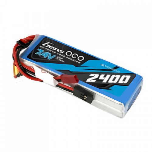 �˾���ũ GA-B-RX-2400-2S1P-JST [TATTU] Gens Ace 7.4V 2400mAh 2S1P ������/���ű�� ��Ƭ������ ���͸� (JST/Futaba ��)