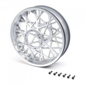 [TEAM LOSI] Rear Wheel Set, Satin Chrome: Promoto-MX