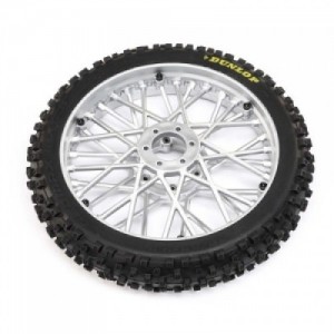 [TEAM LOSI] Dunlop MX53 Front Tire Mounted, Chrome: PM-MX