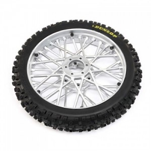 [TEAM LOSI] Dunlop MX53 Front Tire Mounted, Chrome: PM-MX