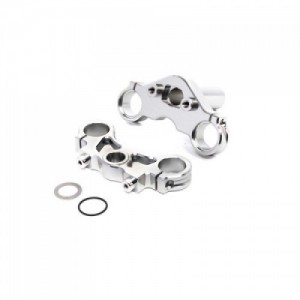 [TEAM LOSI] Aluminum Triple Clamp Set, Silver: Promoto-MX