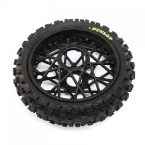 [TEAM LOSI] Dunlop MX53 Rear Tire Mounted, Black: Promoto-MX