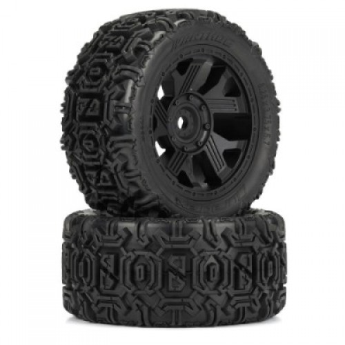�˾���ũ DTX564110 [DURATRAX] 1/6 Warthog F/R 5.7 Monster Truck Tires MTD 24mm Black Ripper (2)