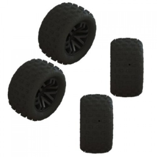 �˾���ũ ARA550112 [ARRMA] ARA550112 dBoots FORTRESS Tire Set Glued (Black) (2 Pairs)