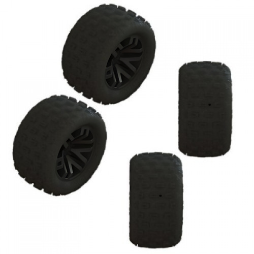 �˾���ũ ARA550112 [ARRMA] ARA550112 dBoots FORTRESS Tire Set Glued (Black) (2 Pairs)