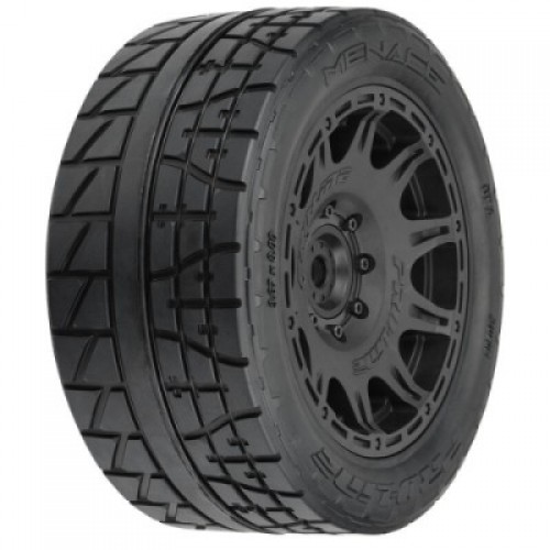 �˾���ũ PRO1020511 [PROLINE-RACING] 10205-11 1/6 Menace HP BELTED F/R 5.7�� Tires MTD 24mm Black Raid 8x48 Hex (2)