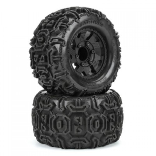 �˾���ũ DTX564310 [DURATRAX] 1/10 Warthog F/R 2.8 Monster Truck Tires MTD 12mm Black Ripper (2)