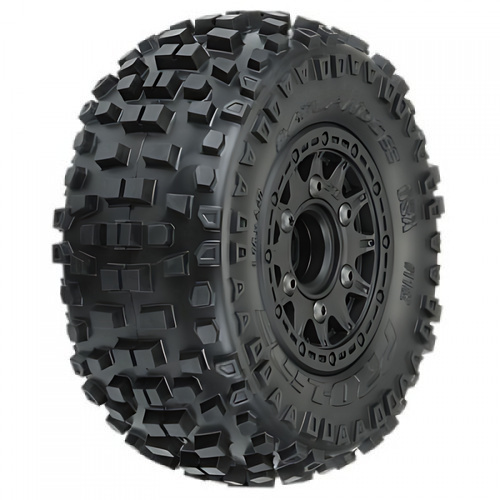 �˾���ũ PRO118210 [PROLINE-RACING] 1182-10 1/10 Badlands Front/Rear 2.2/3.0 SC Mounted 12mm Black Raid (2)
