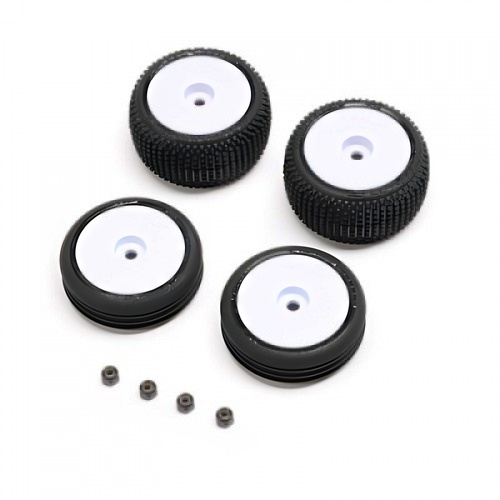 �˾���ũ LOS-1763 [TEAM LOSI] Tires & Wheels Mounted, White: Micro-B