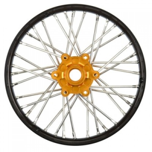 �˾���ũ PRO283600T3 [PROLINE-RACING] PRO283600T3 1/4 Pro-Spec Aluminum V2 Bead Front Wheel Black/Gold (1): Promoto-MX