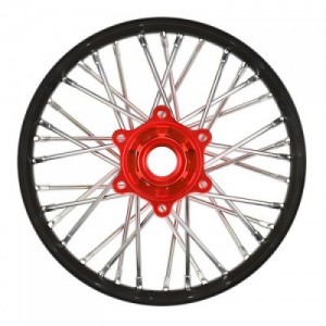 [PROLINE-RACING] PRO283700T2 1/4 Pro-Spec Aluminum V2 Bead Rear Wheel Black/Red (1): Promoto-MX