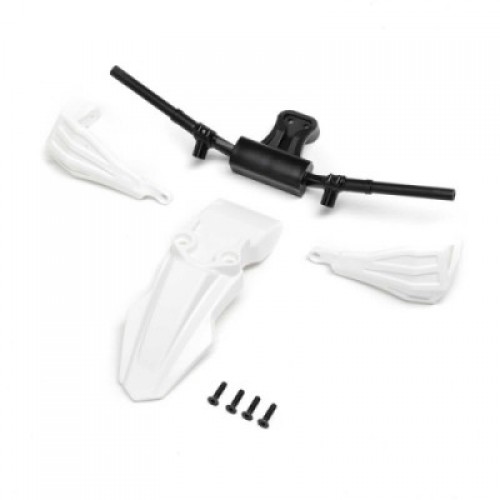 �˾���ũ LOS-2304 [TEAM LOSI] Fender, Handguards & Handle Bars, White: Promoto-SM