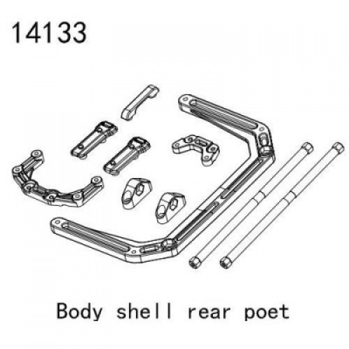 �˾���ũ 14133 [YK HOBBY] 14133 Body shell rear post (YK4083)