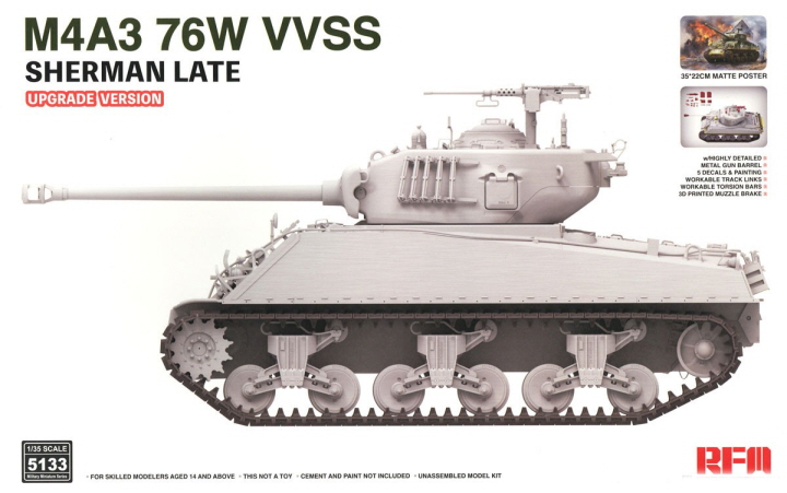 [�˾���ũ] CRM5133 [RFM] CRM5133 1/35 M4A3 76W VVSS Sherman Late Upgrade Version 1
