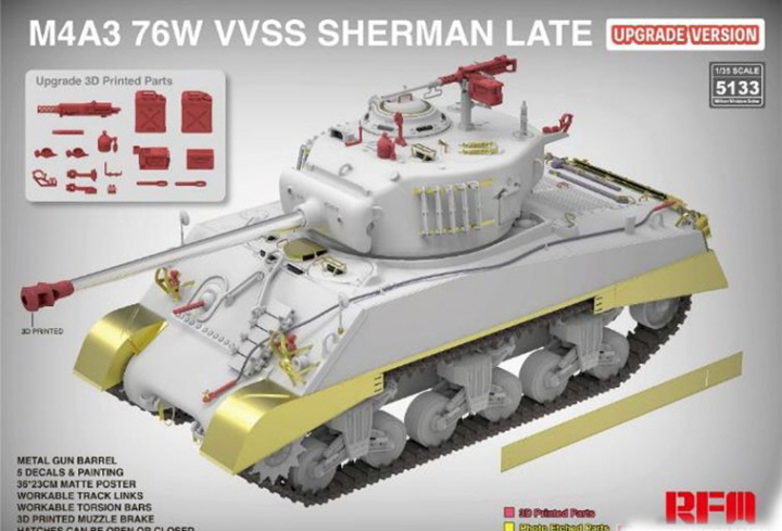 [�˾���ũ] CRM5133 [RFM] CRM5133 1/35 M4A3 76W VVSS Sherman Late Upgrade Version 2