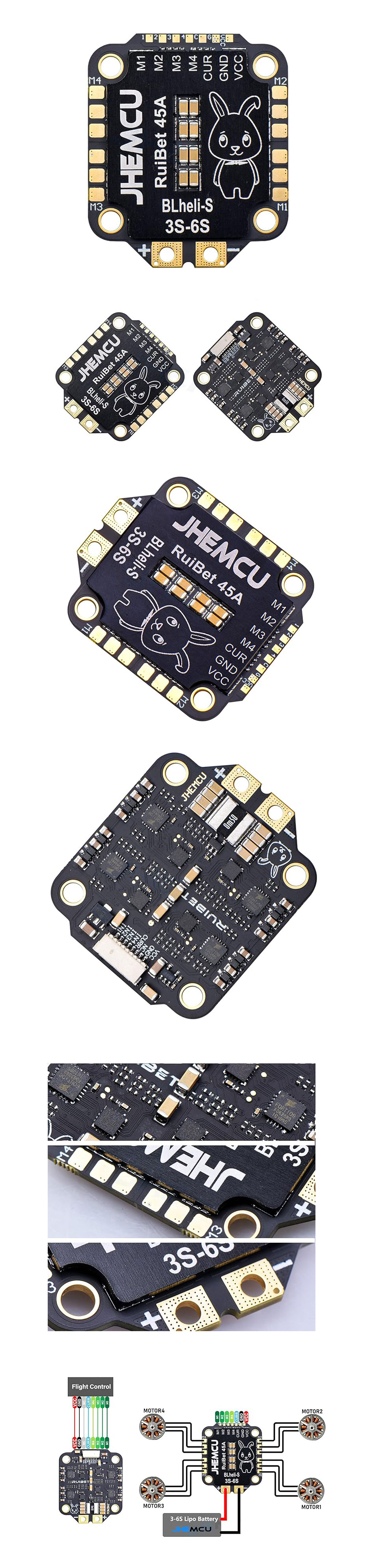 [�˾���ũ] JHEMCU-45A [JHEMCU] RuiBet 45A BLHELI_S/Dshot600/3-6S 4-in-1 ESC 2