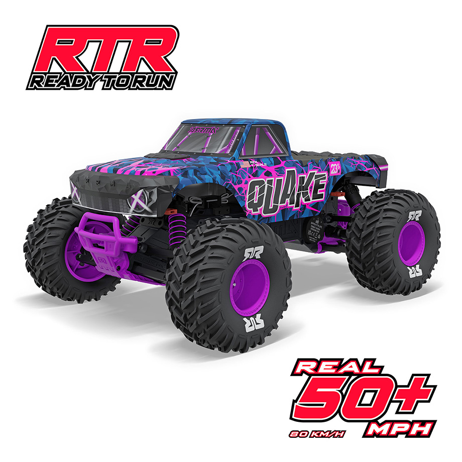 [�˾���ũ] ARA3537T3 [ARRMA] 1/10 QUAKE 223S DSC 2WD RTR Brushless Monster Truck, Purple ������, ���͸�(2~3S) ���� 1