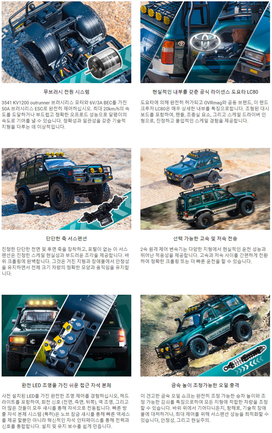 [�˾���ũ] FMS11042RSGN-BL [ROC HOBBY] FMS 1:10 FCX10 OVR LC80 RS Brushless ���Ÿ ����ũ���� �귯�ø��� ���� 1