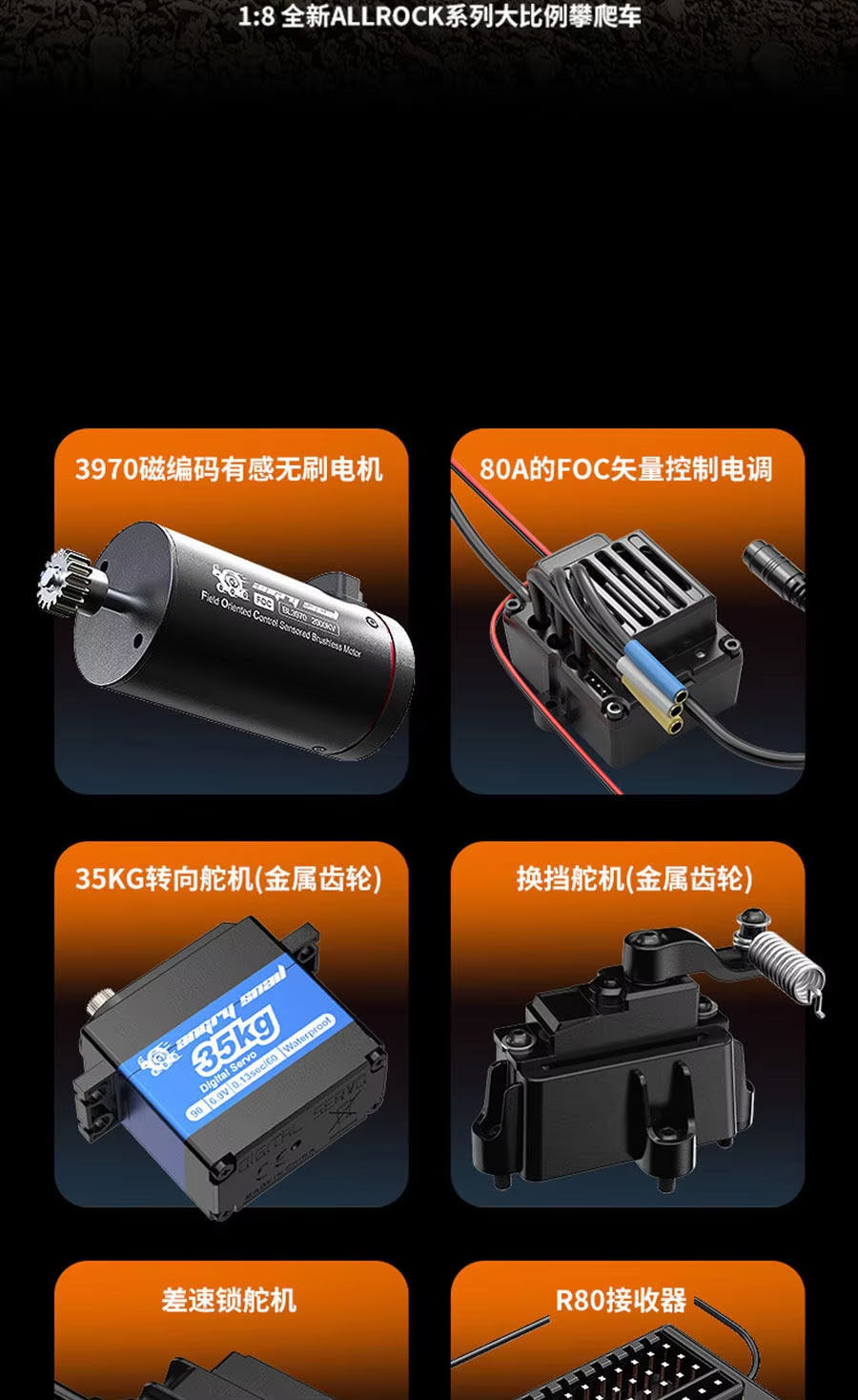 [�˾���ũ] H8E [MJX RC] H8E 1/8 ������ ALLRock �����ε� ��Ŭ���� �귯�ø���, RTR ���� 2
