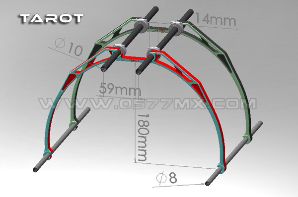 [�˾���ũ] TL8201-03 [TR] IRON-MAN F450/550/680 Plastic Landing Skid (Black / 2�� 1��Ʈ) 4