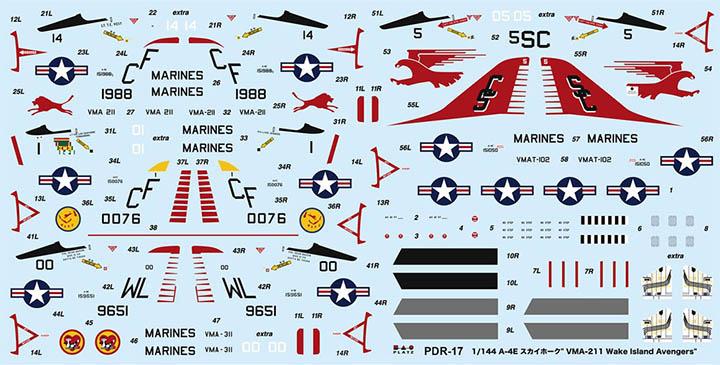 [�˾���ũ] BPPDR-17 [PLATZ] BPPDR-17 1/144 A-4E SKY HAWK VMAT-102 Sky Hawks 2 kits in a BOX 4