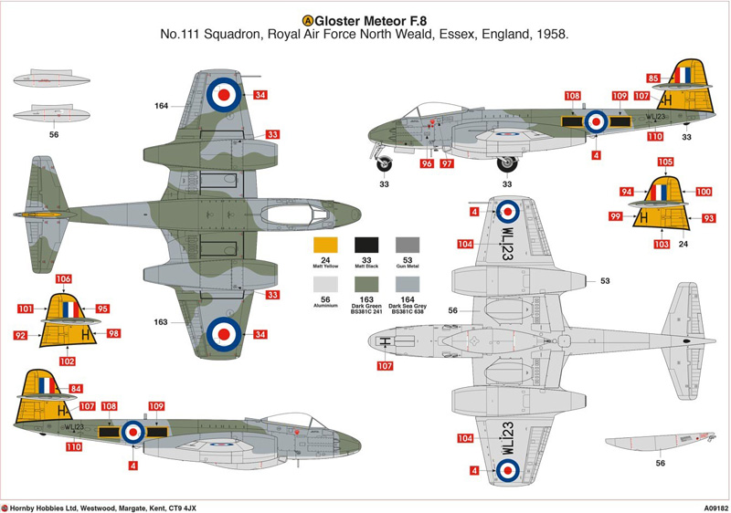 [�˾���ũ] BB09182 [Airfix] BB09182 1/48 Gloster Meteor F8 4