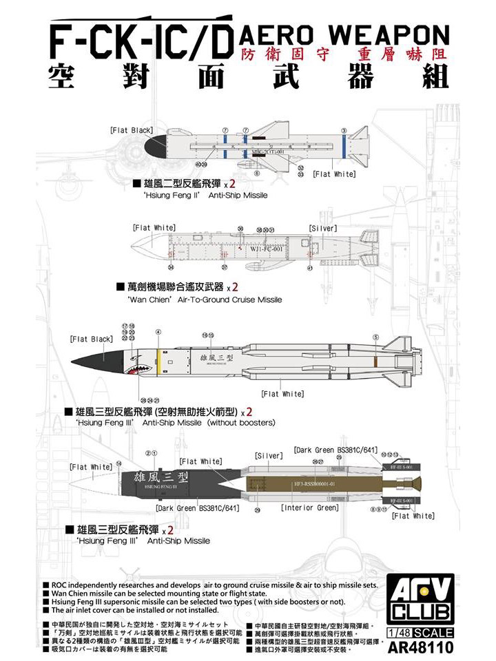 [�˾���ũ] BFR48110 [AFV CLUB] BFR48110 1/48 Aero Weapon for F-CK-1C/D 1