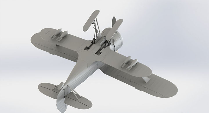 [�˾���ũ] BICM32011 [ICM] BICM32011 1/32 I-153 (winter version), WWII Soviet Fighter 3