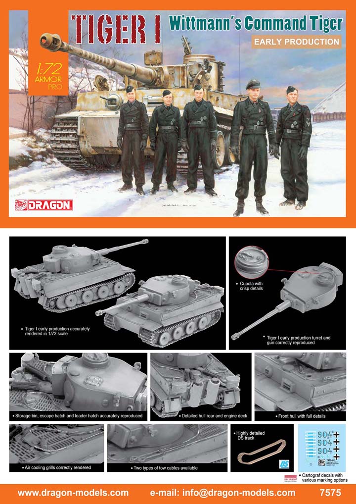[�˾���ũ] BD7575 [Dragon] BD7575 1/72 Tiger I Early Production, Wittmanns Command Tiger 2