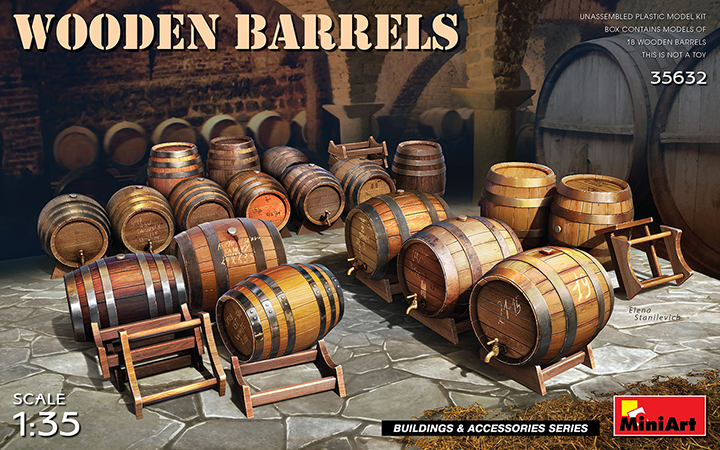 [�˾���ũ] BE35632 [Miniart] BE35632 1/35 Wooden Barrels 1
