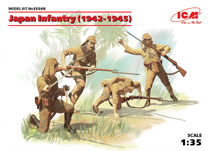 [�˾���ũ] BICM35568 [ICM] BICM35568 1/35 Japan Infantry (1942-1945) (4 figures) 1