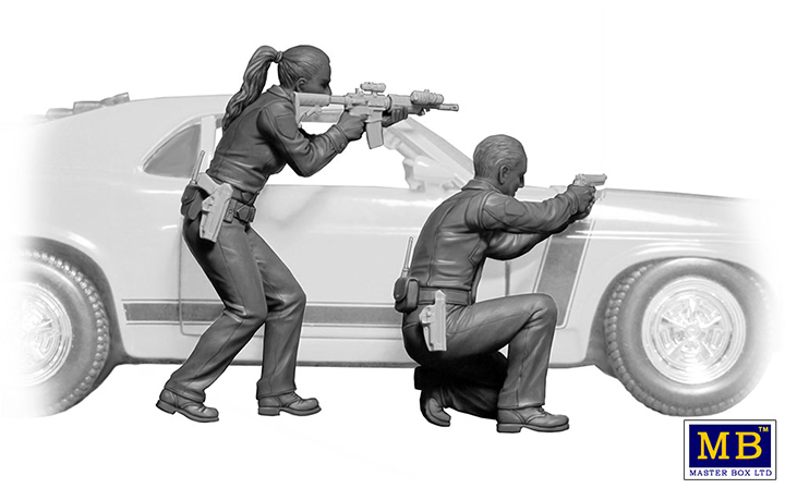 [�˾���ũ] CM24064 [MasterBox] CM24064 1/24 The Heist series, Kit No1. Shots fired - Officer needs assistance, civilian casualties reported, Request back-up ASAP!!! Sgt Jack Melgoza and Patrolman Sally Taylor 3