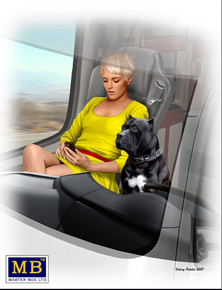 [�˾���ũ] CM24045 [MasterBox] CM24045 1/24 Truckers Series Joni(Lookout) Johnson & her dog Maxx 1