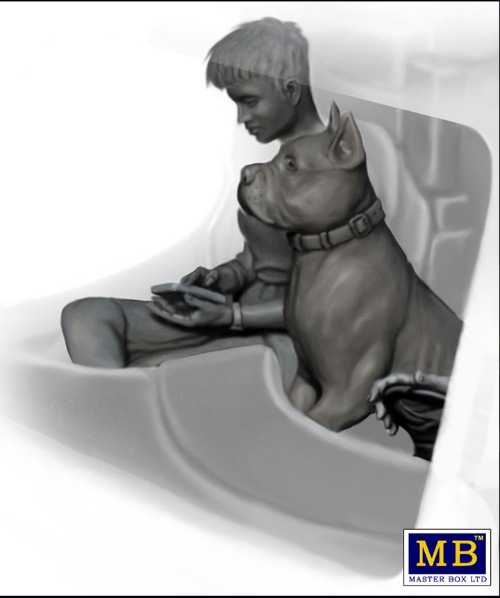 [�˾���ũ] CM24045 [MasterBox] CM24045 1/24 Truckers Series Joni(Lookout) Johnson & her dog Maxx 2