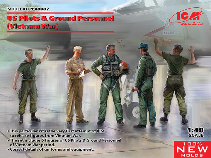 [�˾���ũ] BICM48087 [ICM] BICM48087 1/48 US Pilots and Ground Person Vietnam War - 5 figures 1